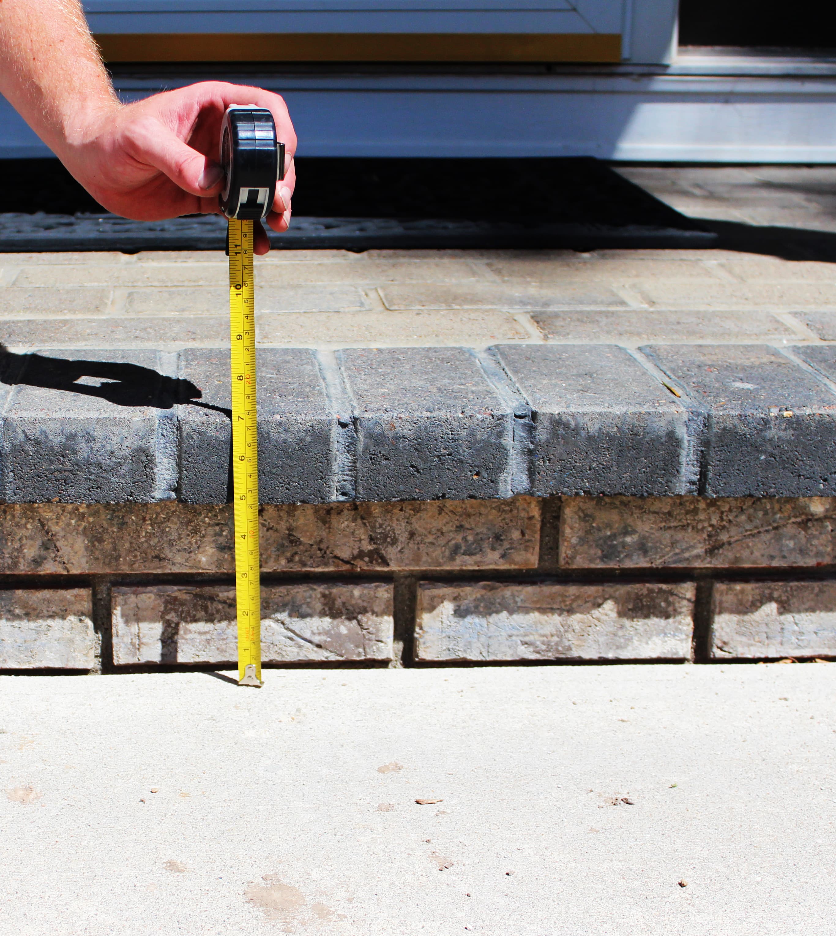 Sloped Patio after leveling